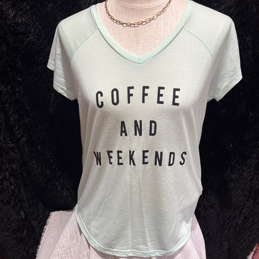 Freeze Mint Green Coffee and Weekends Tee
